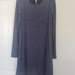 PinkBlush Boutique blue long sleeve dress with black lace at the bottom size L